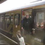 All the letters were then taken on the train to Lostwithiel where the Mayor passed his message on to the new courier travelling the train to St Austell. The cyclist who collected the letters then battled the winds down to Truro and met up with another cyclist from St Stephens... 09 letters in transit